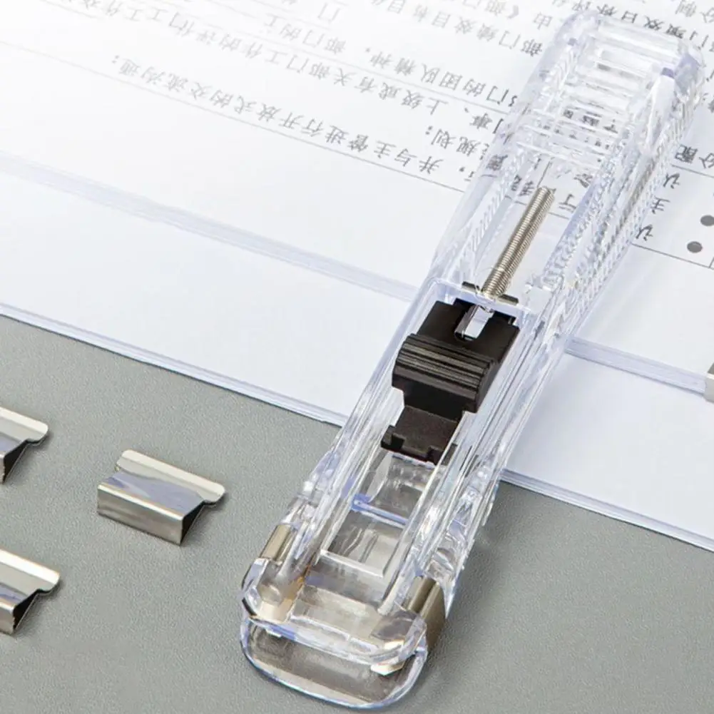 Picture 5: Portable Binder Clip Stapler No Hole Punching Metal Clip Stapler Reusable Office Document Binder Dispenser for Office And Home