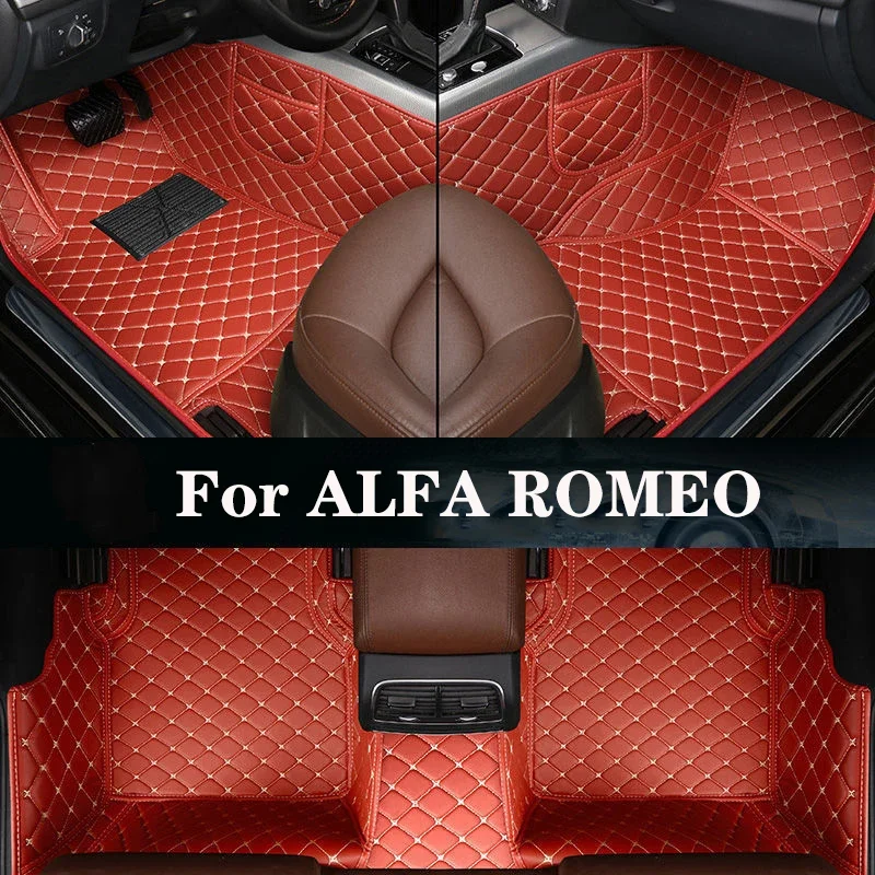 

New Side Storage Bag With Customized Leather Car Floor Mat For ALFA ROMEO Spider 916 GTV Brera Stelvio 166 147 Auto Parts