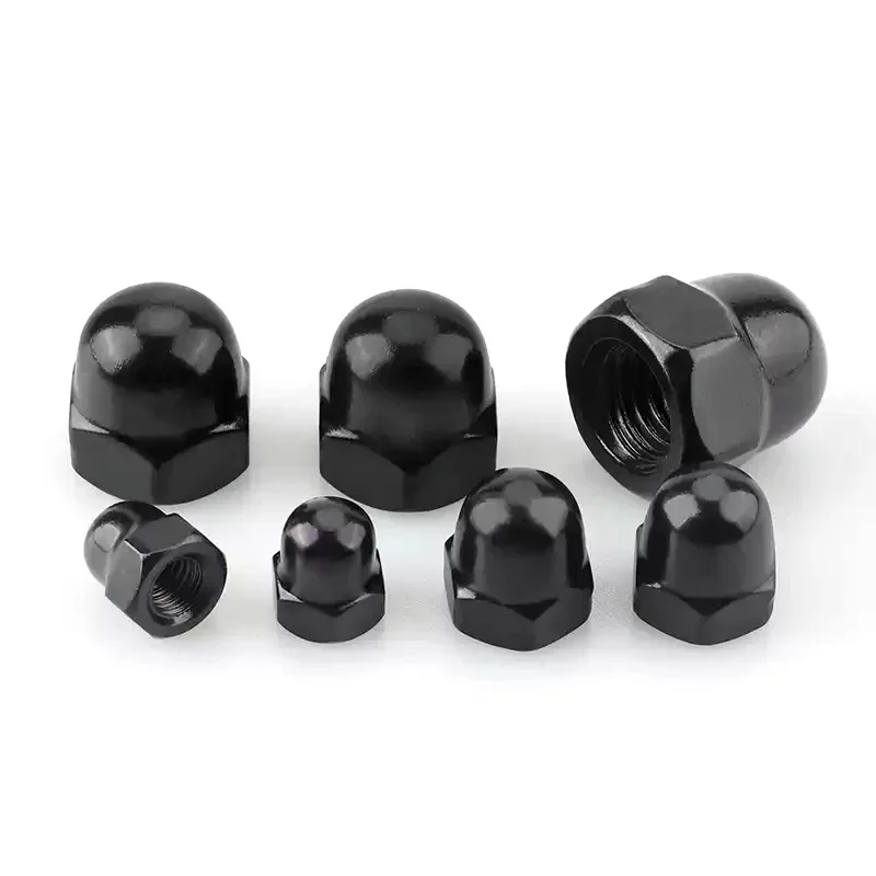 Hex Cap Nuts M3 M4 M5 M6 M8 M10 M12 M14 M16 M18 M20 Black 304 Stainless Steel Dome Cap Acorn Nut Metric Blind Nut for Decorative