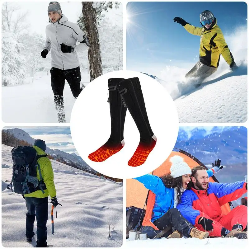 Skarpety elektryczne 4000mAh zasilane bateryjnie skarpetki termiczne na zimną pogodę dla mężczyzn kobiety ocieplacz do stóp do jazdy na świeżym