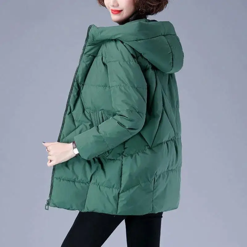 Mulheres inverno jaquetas de algodão mangas compridas parkas quentes feminino engrossar casacos algodão acolchoado parka jaqueta solta com capuz outwear