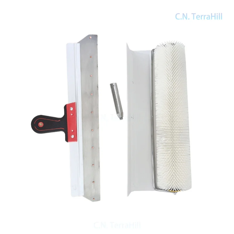Self-Leveling Concrete Floor Screed Tool Kit with Spike Shoes, Epoxy Resin Leveling Rake, Bubble Release Roller & Scraper
