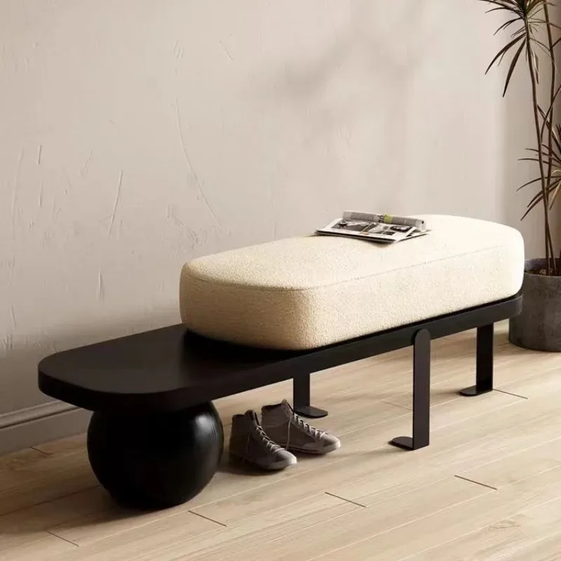 Creative Solid Wood Shoe Bench for Living Room, Home Entrance, Porch, or Bedroom——Nordic Style Ottoman Stool Upholstered Bench image 3
