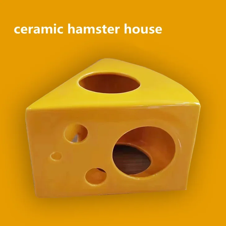 Cheese Shaped Ceramic Hamster Nest Summer Cooling Hamsters House Golden Bear Chipmunk Small Animal Nest Rat Accessories