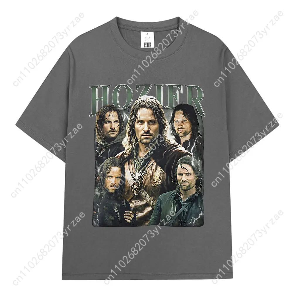 Hozier مضحك ميمي أراغورن الرجعية التي شيرت رجل امرأة عالية الجودة القطن قصير الأكمام موضة تي شيرت لينة تنفس القمم