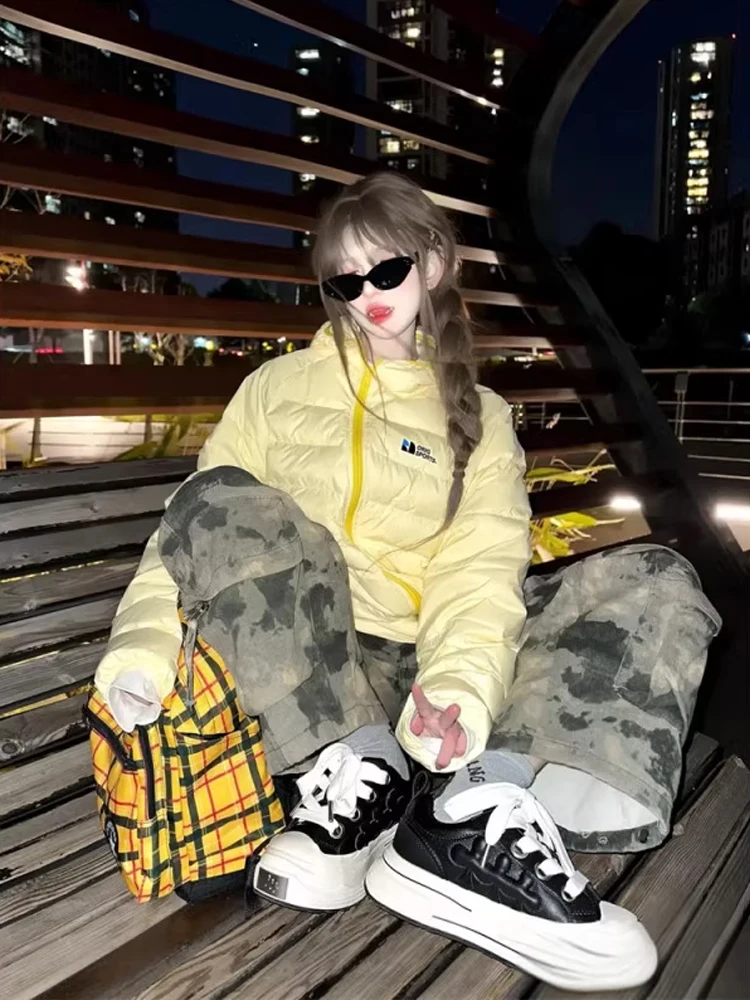 Lightweight Hooded Zipper down Jaet Men's Winter Windproof Warm Thin Cotton Coat Youth Casual Sle Polyester Fiber Filling