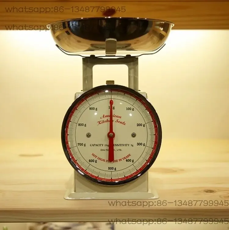 Metal Kitchen Call Retro Baking Measuring Scale Restaurant Plate Spring Table Scale---1KG Height 22.5cm