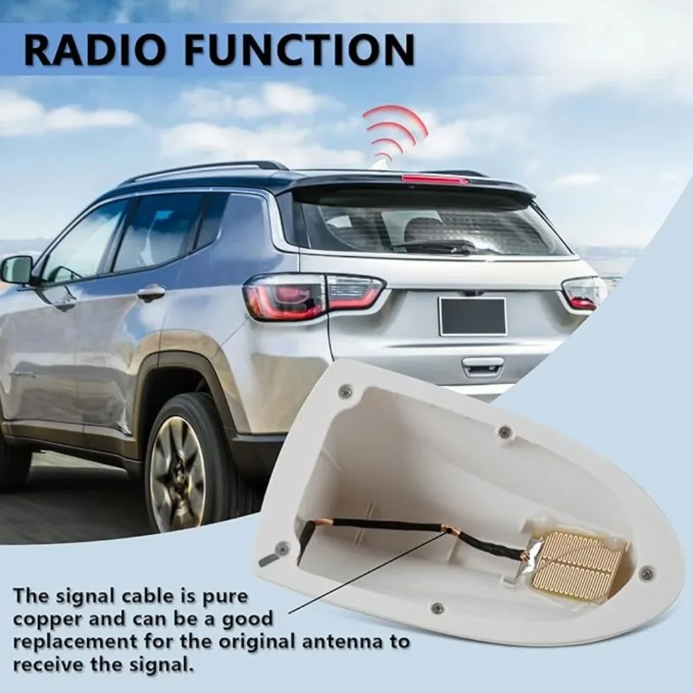 For Jeep Compass/Renegade 2017-2023 Car Shark Antenna Radio FM Signal  Car Shark Fin Radio Signal Antenna Car Radio Shark Fin