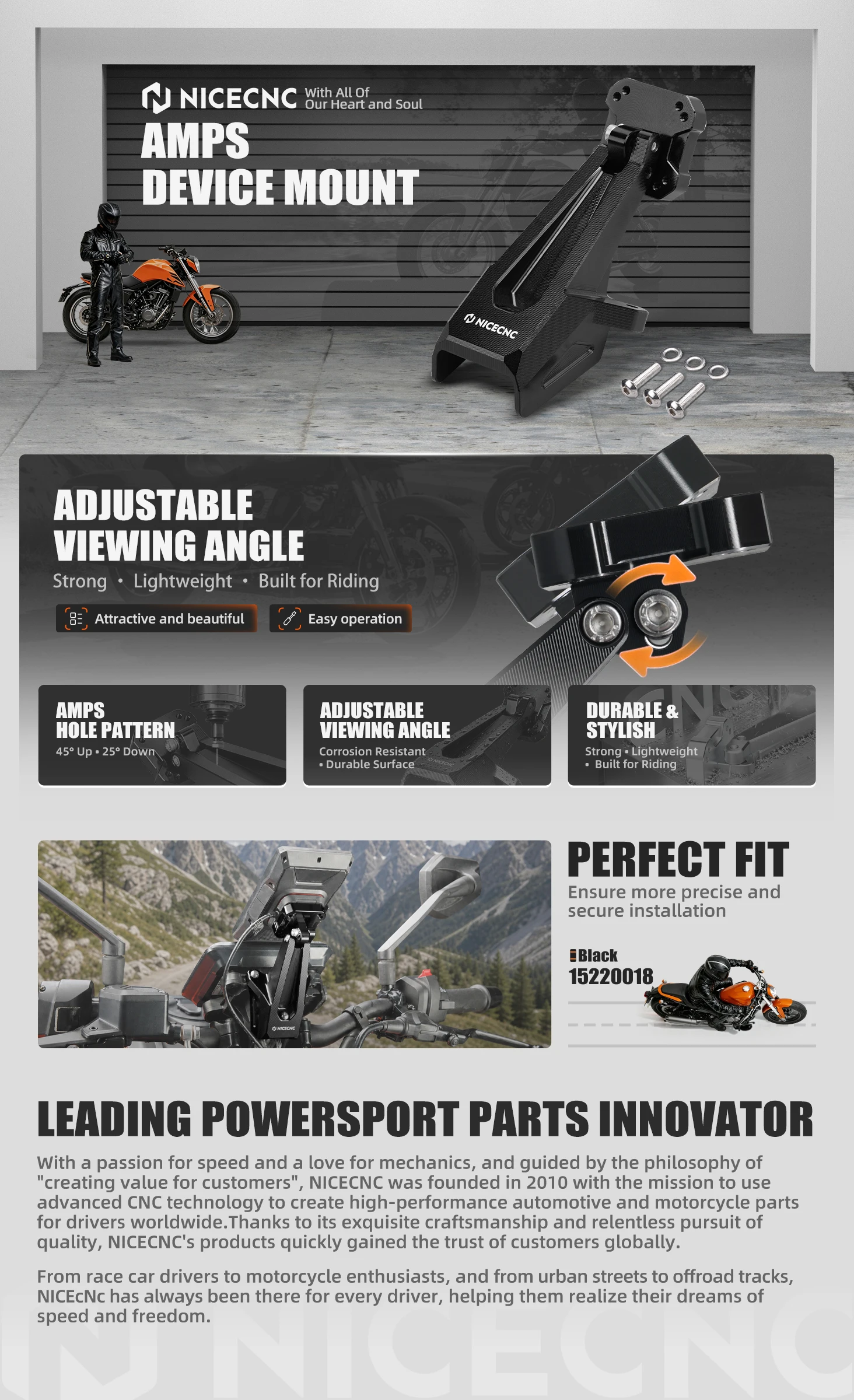 Für KTM 125 250 390 Duke 2024 2025 2026 GPS-Navigationshalterung Telefonhalter AMPS-Halterung Passend für KTM DUKE 125/250/390 – Detail 1