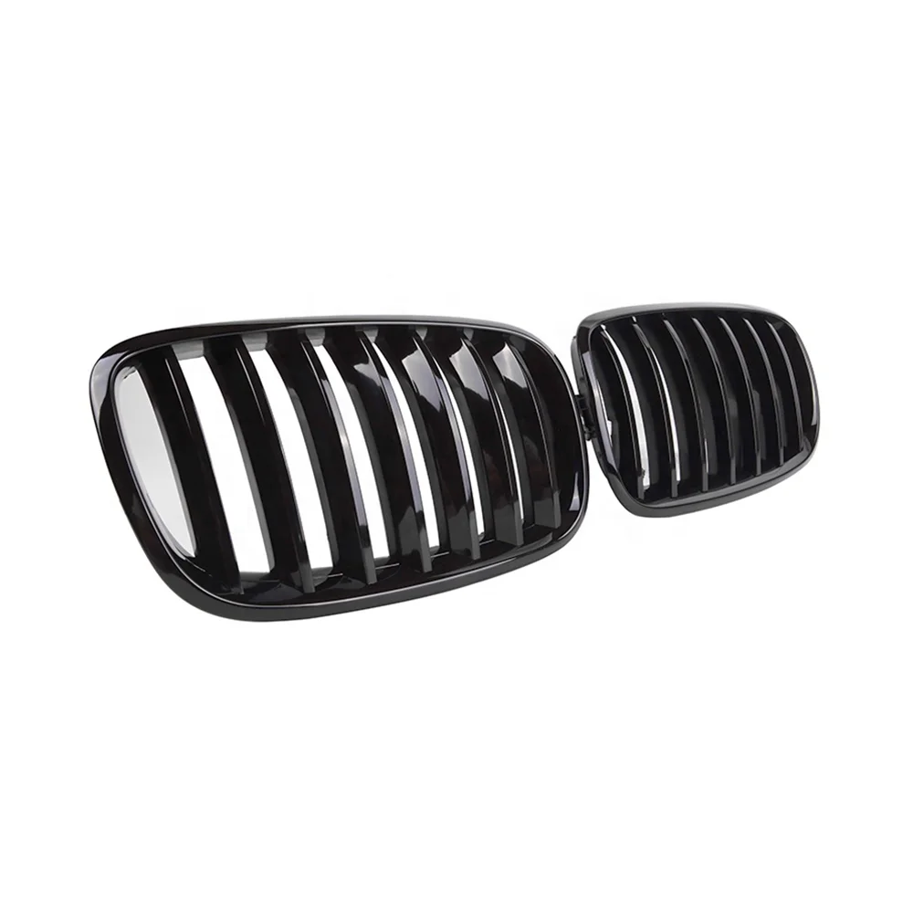 Glossy Black Single Slat Line Front Grill High Quality Kindly Bumper Grille for X5 X6 E70 E71 2007-2013