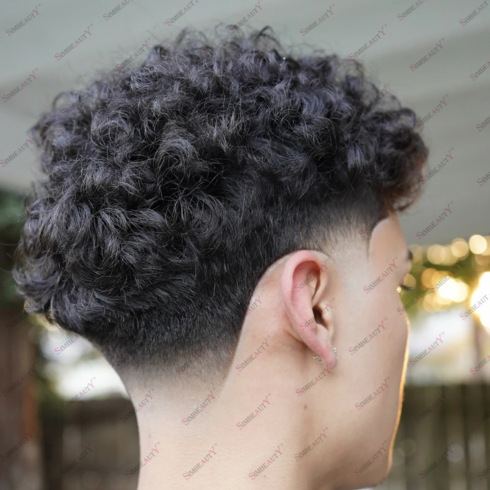 غير قابل للاكتشاف عقدة التبييض الدانتيل الجبهة الشعر البشري الرجال الشعر المستعار 18 مللي متر حليقة الأفرو الرجال الدانتيل بولي Base قاعدة رخيصة الشعر البشري الشعر المستعار الاصطناعية