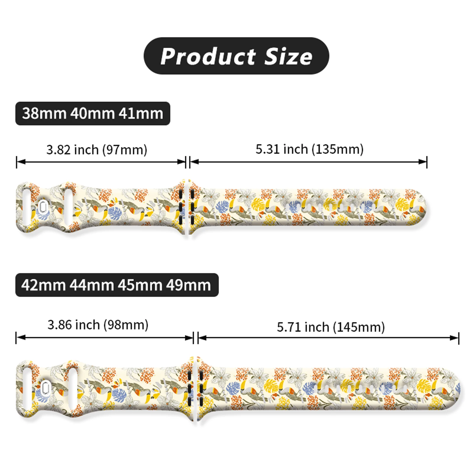Animal series printed watch strap for Apple Watch 11 10 9 8 7 Silicone Band Replaceable Bracelet for iWatch 46mm 44mm 42mm 41mm