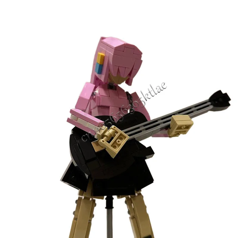 608 قطعة فتاة موسيقية رائجة البيع مع نموذج الغيتار وحدات اللبنات الاطفال الجمعية عرض اللعب مهرجان مفاجأة الهدايا