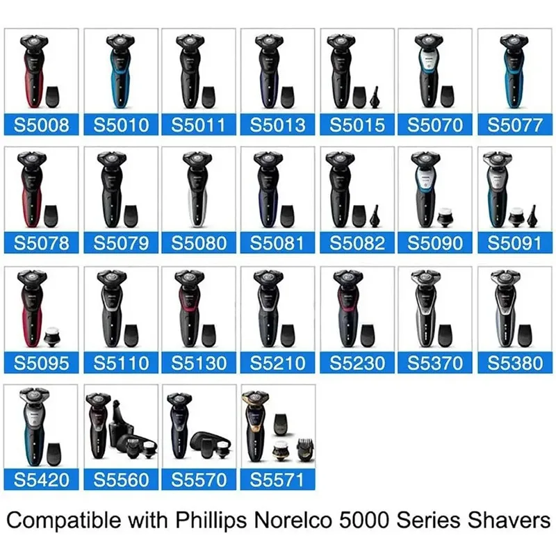 Professional Replacement Complete Head Assembly for Philips Norelco Series 5000 (S5xxx) Shavers