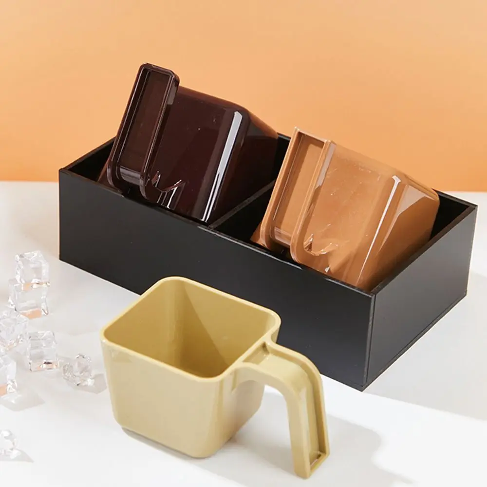 

Smooth Surface Square Shape Ice Scoop Comfortable Grip Food Grades Ice Shovel 350/470/590ML Thicken Measuring Cup Commercial Use