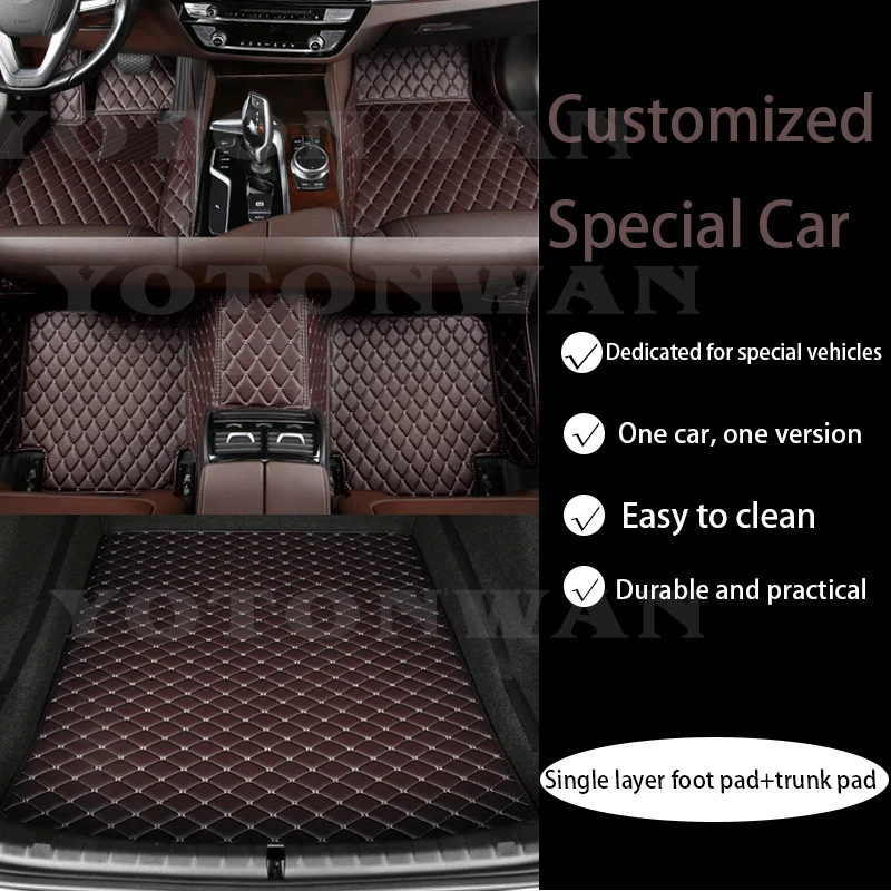 

Waterproof And Wear-resistant Custom Leather Car Floor Mats + Trunk Mat For Lsuzu All Models JMC D-MAX Mu-X Car Accessories