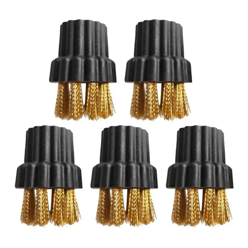 5PCS Cleaning Machine Accessory Household Appliance Cleaner Brush Head Steam Washing Machine Head Bronze Brush Head for Home