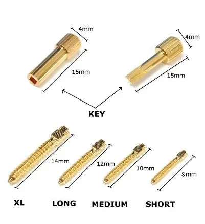 Poste de tornillo de acero inoxidable para odontología, herramienta Dental chapada en oro, de titanio, 120 unids/lote por caja