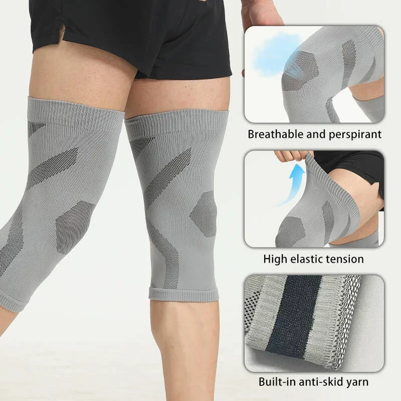 Oversized Cold Proof Protective Leg Sleeves Compression Knee Support Socks Patella Guard for Running Cycling Rope Skipping