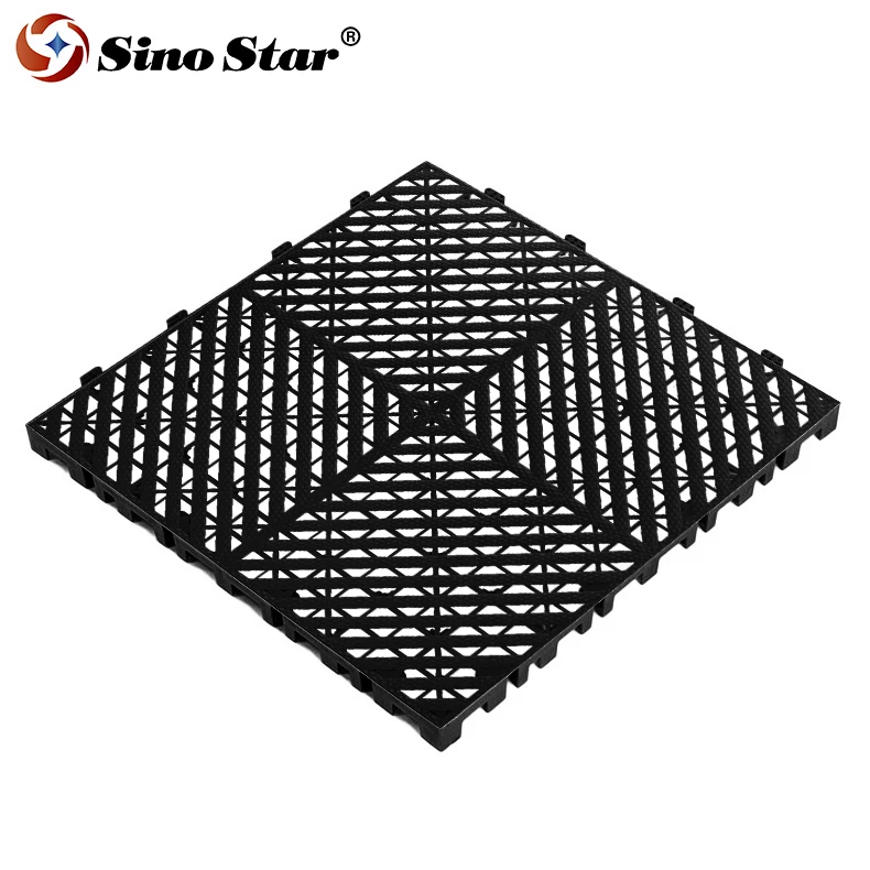 S2.0RK New Model Flooring Tiles 100% new PP 6T/㎡ Heavy duty Anti-slip pvc Flooring for Carwash Parking Floor Tiles Pattern Tile