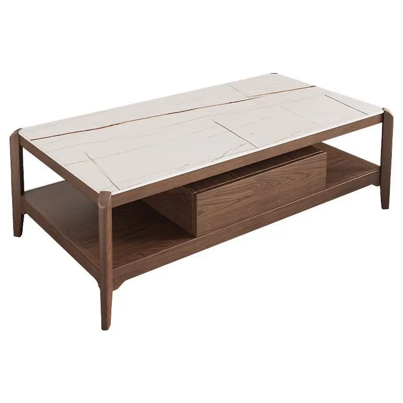 

Nordic New Chinese Coffee Table TV Cabinet Combination Small Apartment Living Room Tea Table Ash Wood Solid Wood
