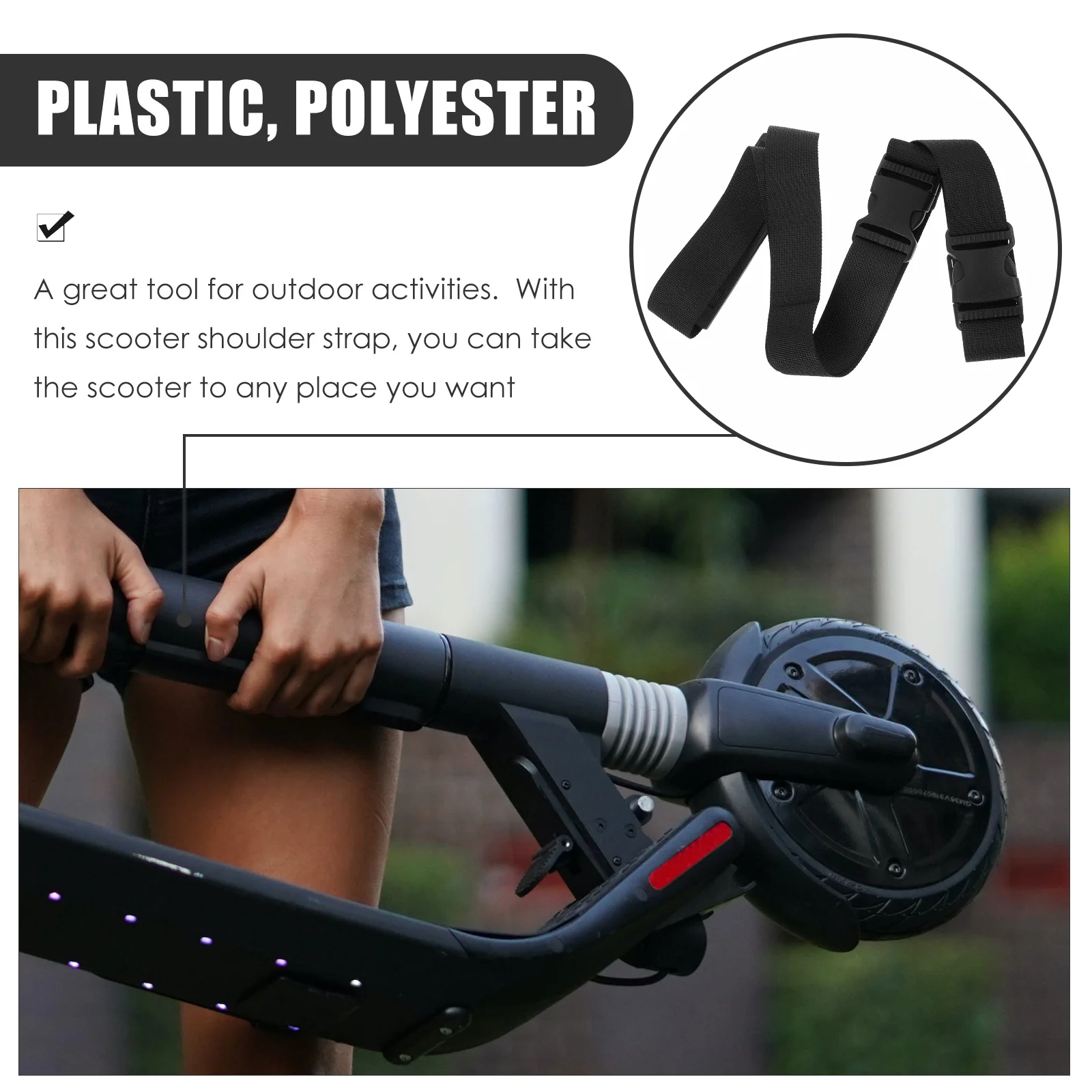 

Adjustable Shoulder Strap Portable Carrier Belt Kids Bike Outdoor Non-Slip Lightweight Accessories Carrying Strap For Electric