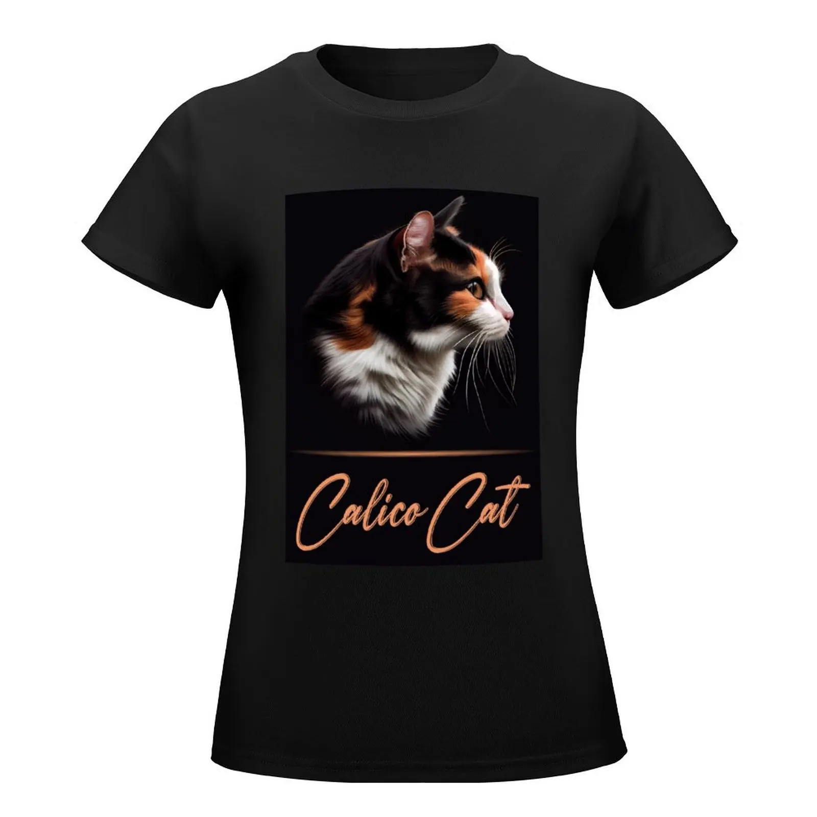 Adorable Calico Cat T-Shirt blacks sublime vintage Top Women