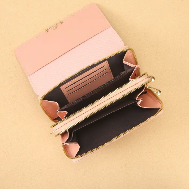 New Women Wallet Korean Style Large Capacity Multi-Functional Shoulder Bag Mid-Length Clutch Coin Purse