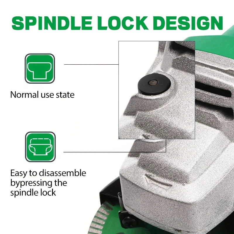 Meuleuse d'angle 850 W avec 1 roue, 10, 000 tr/min sans charge, outil de meuleuse électrique pour le meulage, le polissage, l'élimination de la rouille et la maison