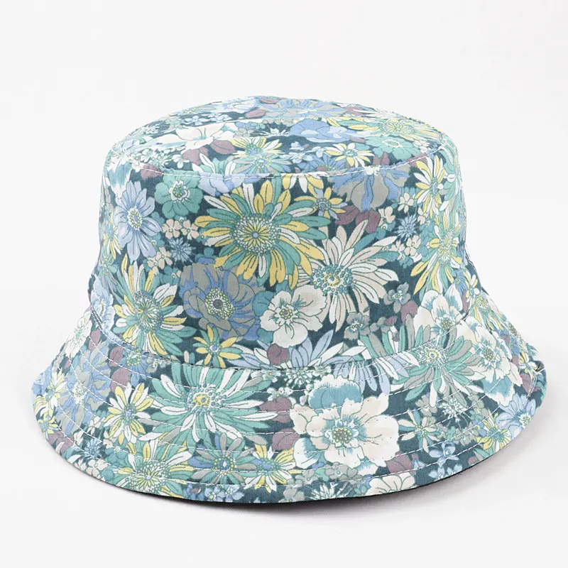 2023 Spring Cotton Cartoon Flower Print Bucket Hat Fisherman Hat Outdoor Travel Sun Cap For Men And Women 160