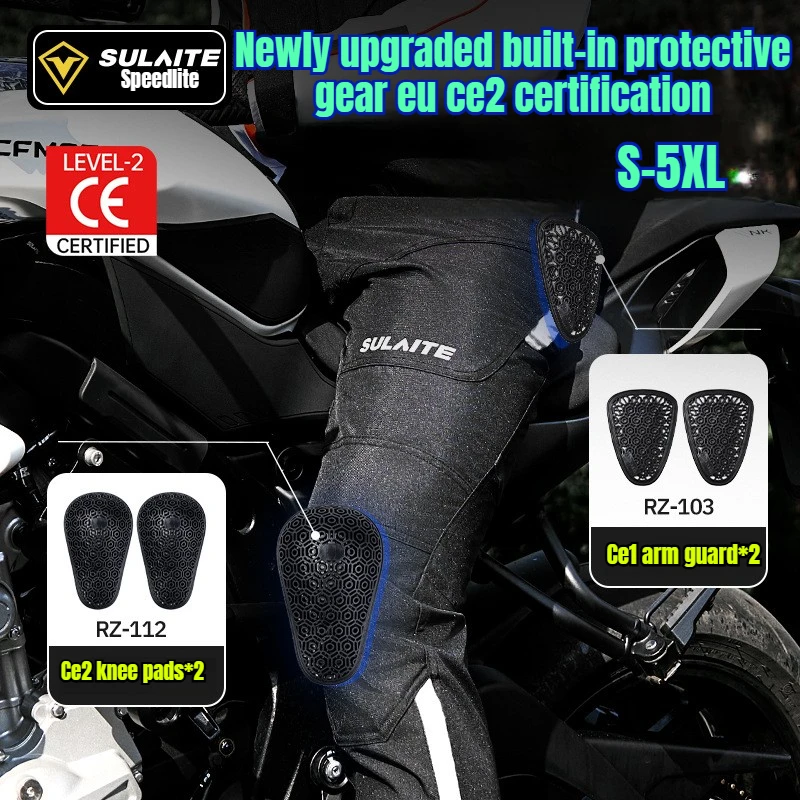 

Мотокуртка Sulaite для мужчин, летняя, для мотокросса, комплект с брюками, гоночный костюм, мотоэкипировка, одежда для езды на мотоцикле, защитная экипировка CE