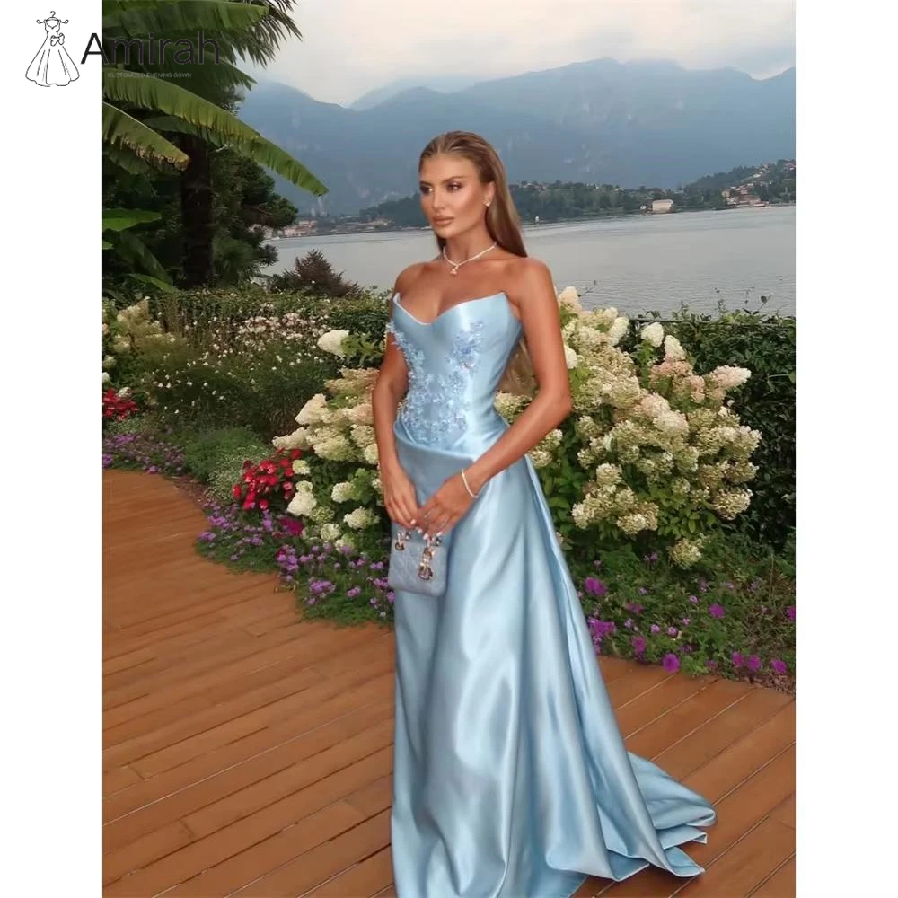 

Amirah Decal Satin Elegant Gowns Long Fish Tail Ball Gown Custom Made Evening Dresses Woman Elegant Women Evening Dress 2025