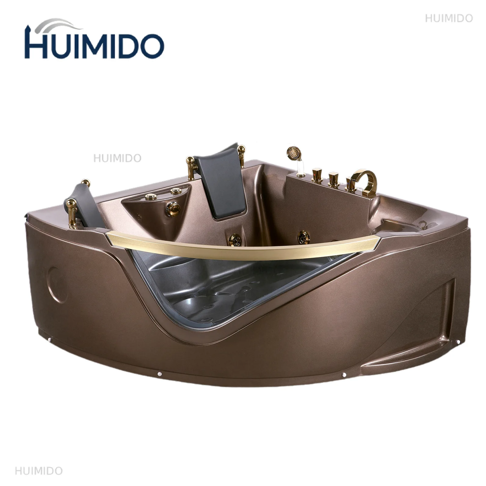 1500mm Bathroom Wall Corner Whirlpool Bathtub Chromotherapy Indoor Spa Double People Surf Massage Tub RS102B