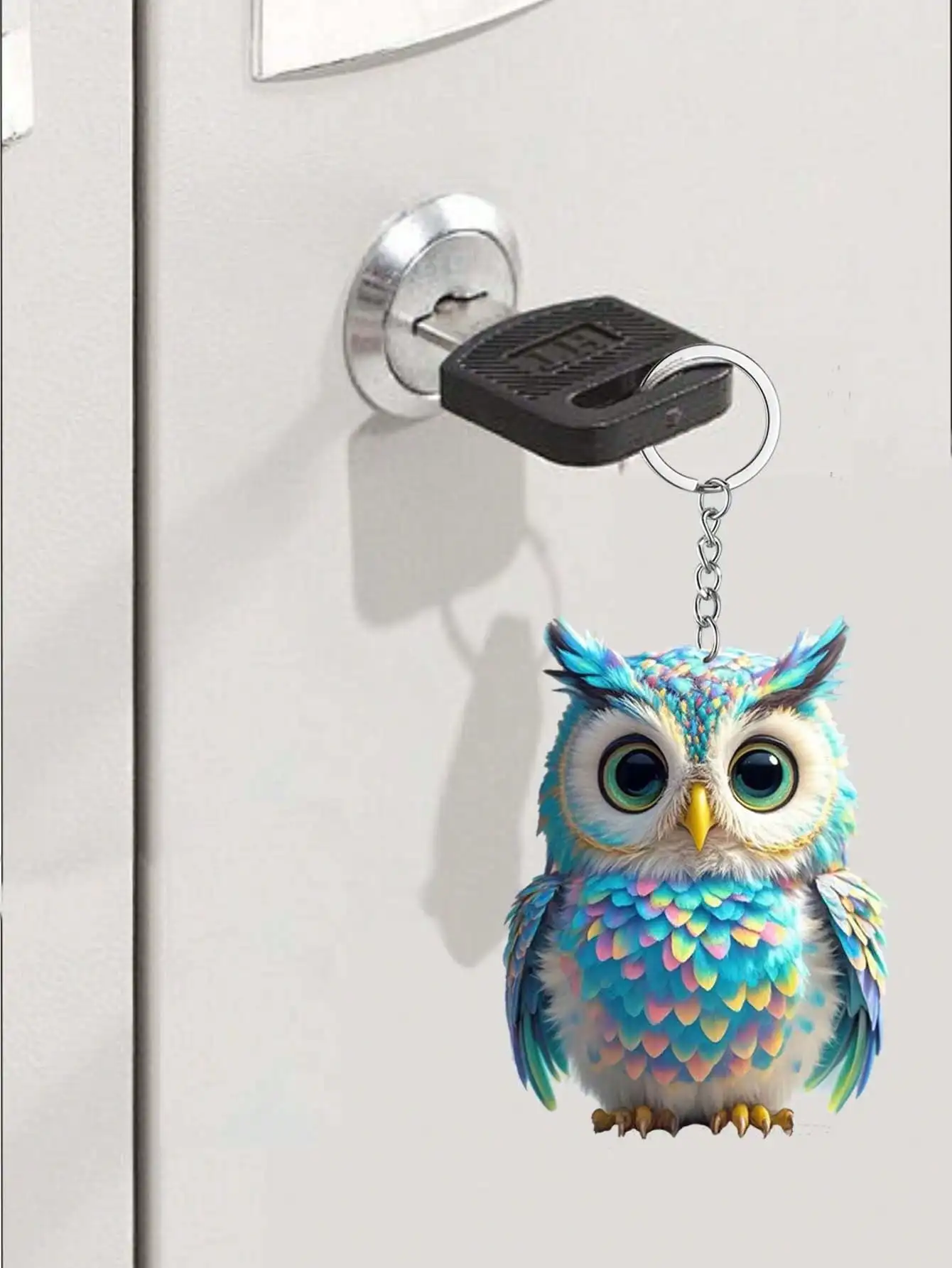 Llavero de búho, llavero lindo y innovador, regalo de bricolaje, accesorio colgante de mochila, llavero de búho de colores único y imparopular,