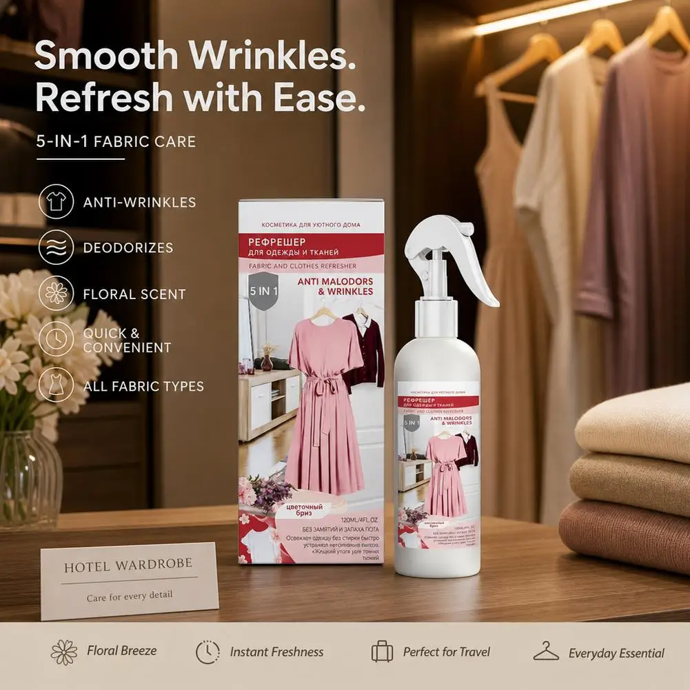 120ml Clothes Wrinkle Removing Spray Multi-functional Softening & Smoothing Fabric Care Sprays Crease Release Sprays For Clothes
