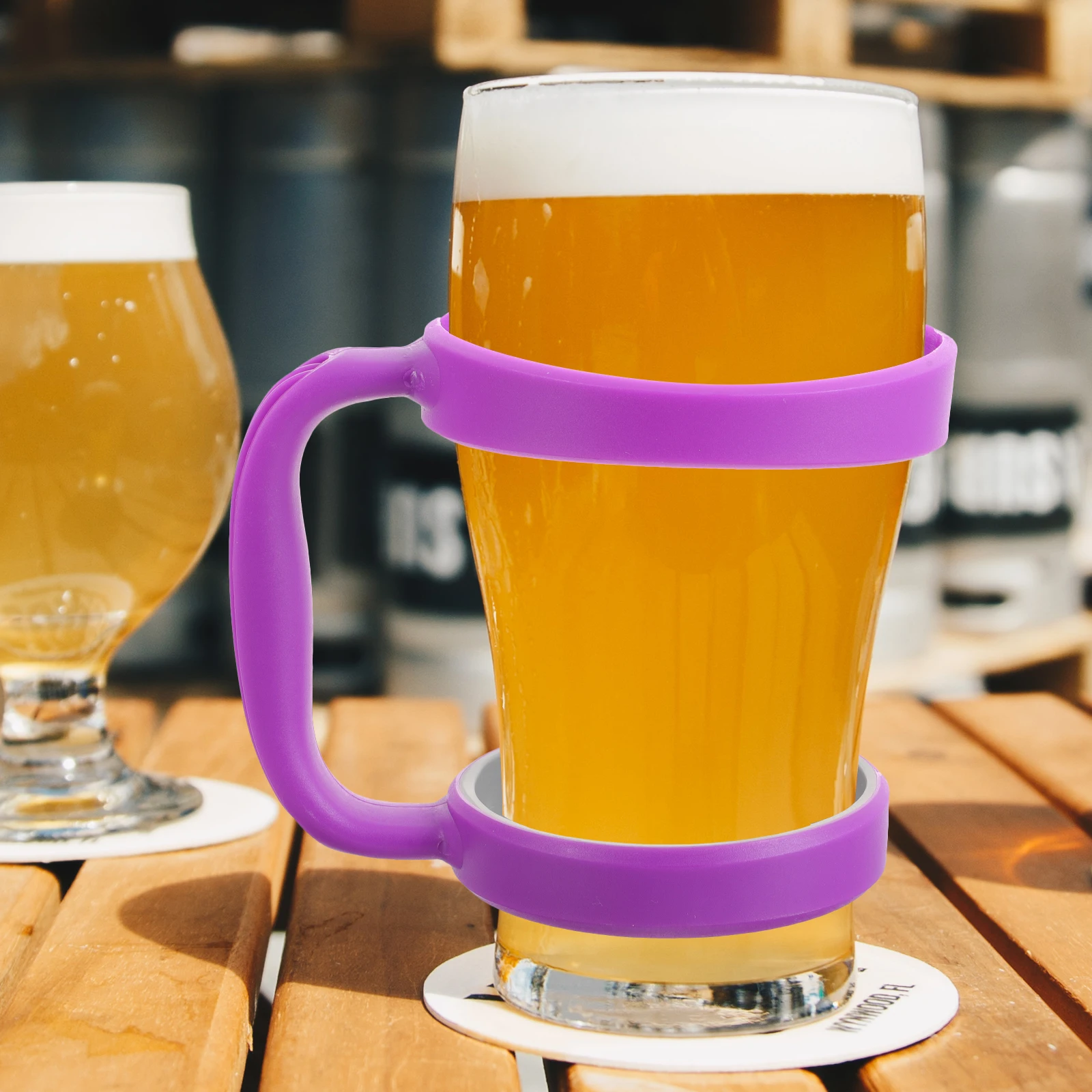 

30 Oz Stainless Steel Beer Mug Tumbler Handle Plastic Travel Attachment Ergonomic Design Anti Brands Glassware
