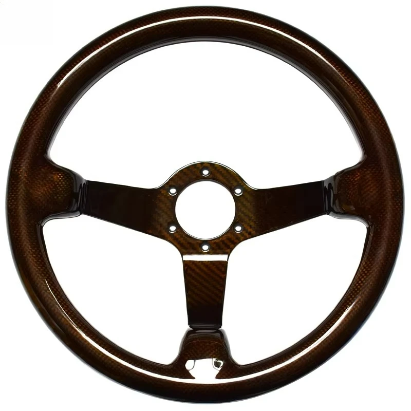 Racing 14-inch yellow carbon fiber steering wheel universal 90mm disc car steering wheel