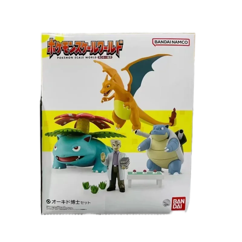 Genuine Bandai POKEMON Scale World Kanto Region Samuel Oak Charizard Anime Action Figures Shokugan Model Figure Toy Gift for Kid