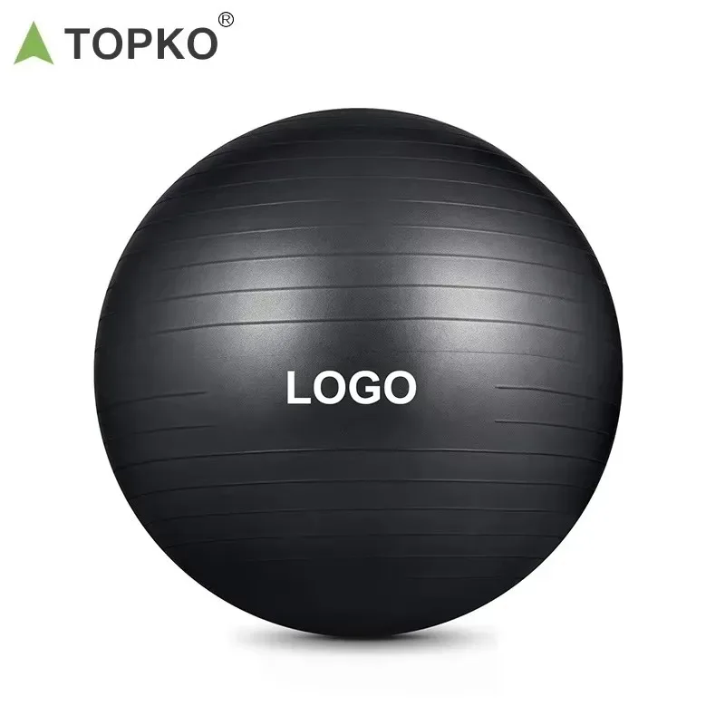YTYIN TOPKO Anti Burst Balance Exercise Ball Gym 55cm Premium Black PVC Yoga Ball