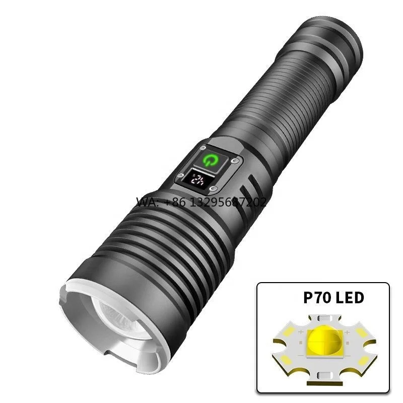 

Wholesale High Quality 3000 Lumen High Power Flashlight Telescopic Zoom Rechargeable Handheld Torch Lantern With Power Bank