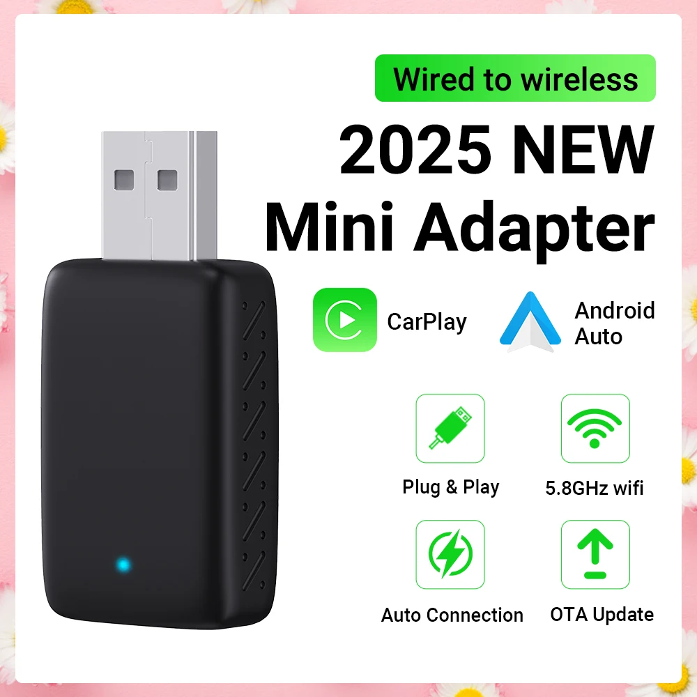 

Carplay Car Play Android Auto Беспроводной адаптер Smart AI Box Автомобильный OEM проводной Android Auto к беспроводному USB-ключу для Toyota Volvo