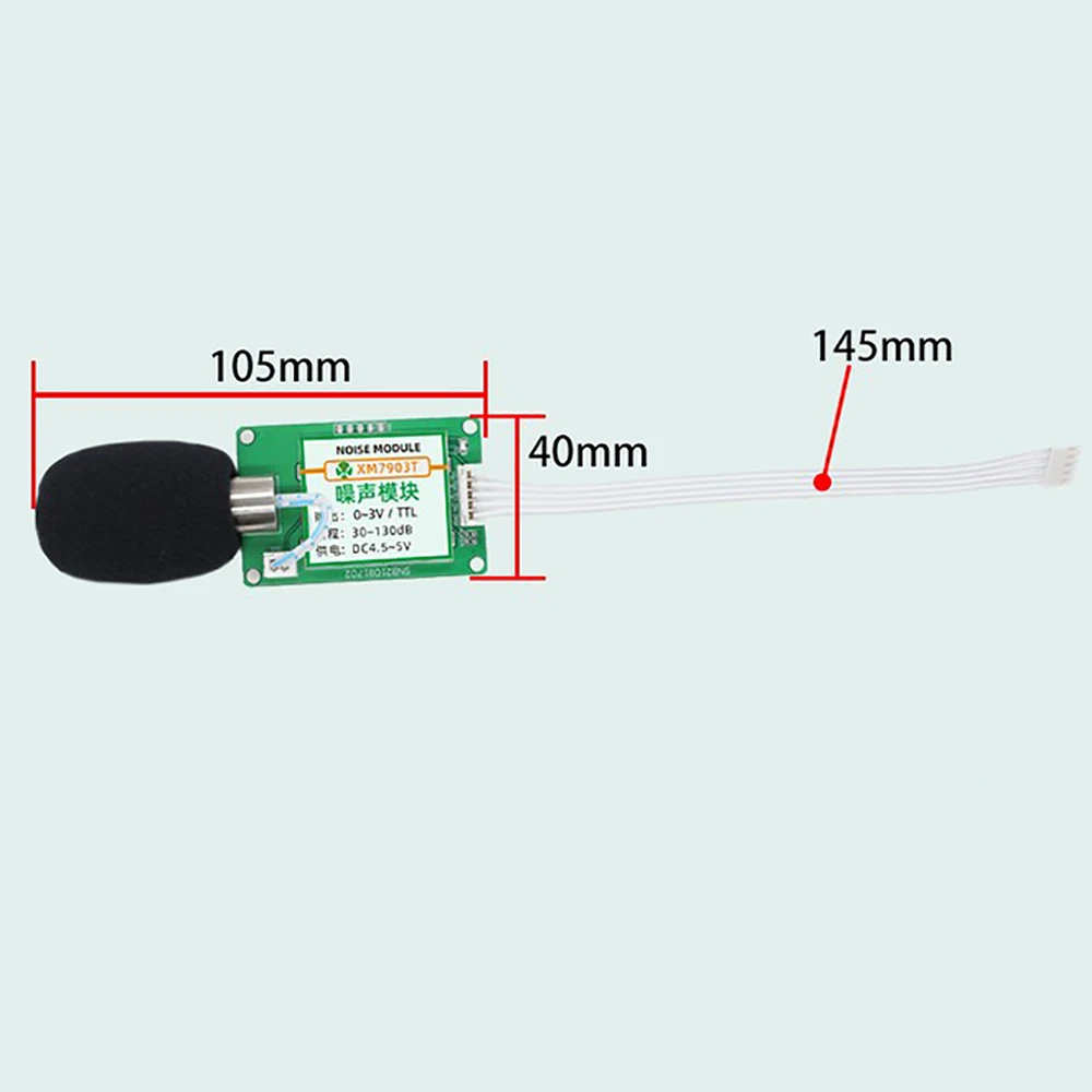Imagem -04 - Módulo de Detecção de Ruído Xm7903 Sensor de Ruído Rs485 03v Ttl Testador de Alta Precisão Teste Industrial de Medidor de Decibéis de Som