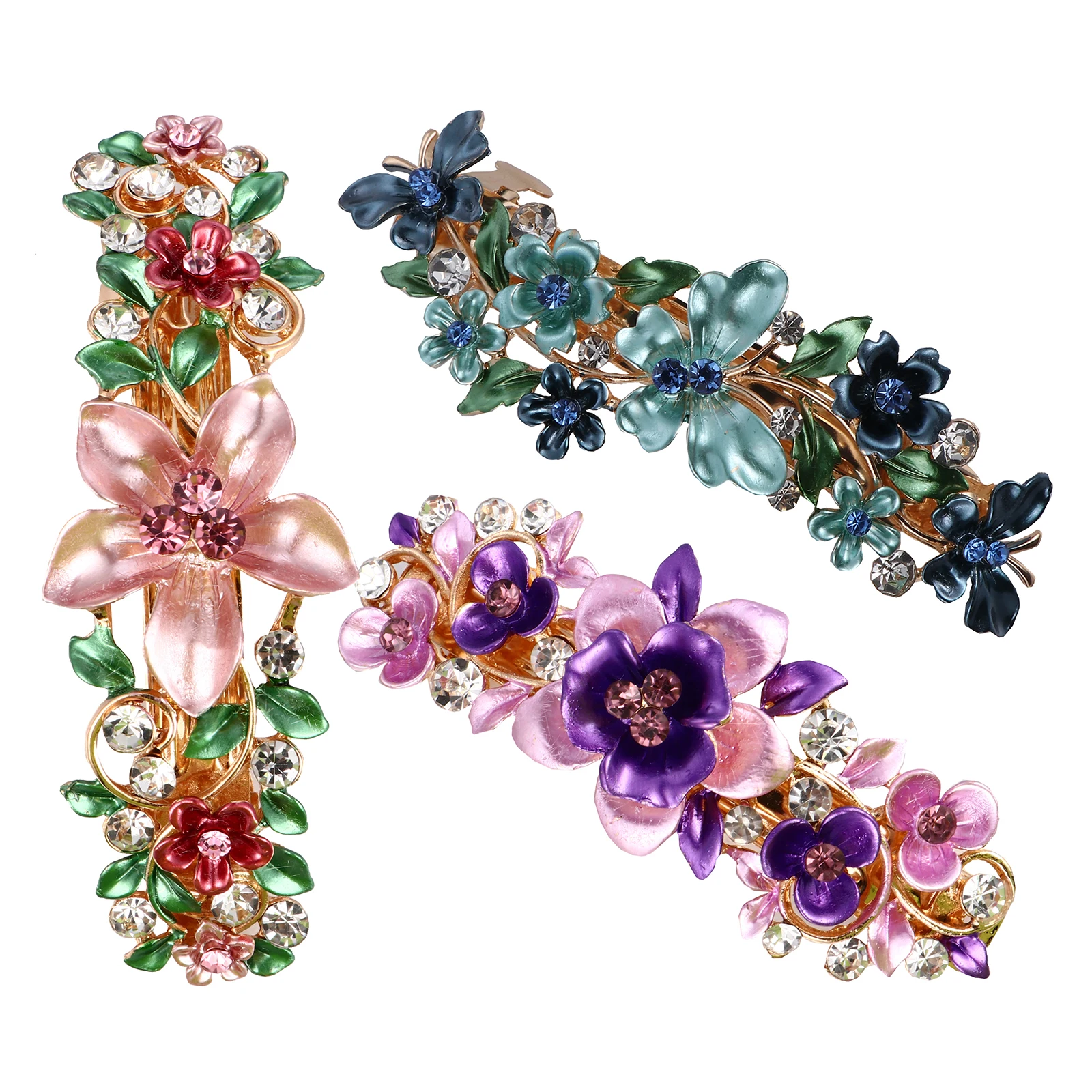 

3pcs Alloy Hairpins Large Flower Clips Elegant Accessories Beautiful Hairstyle Korean Version Premium Tempered