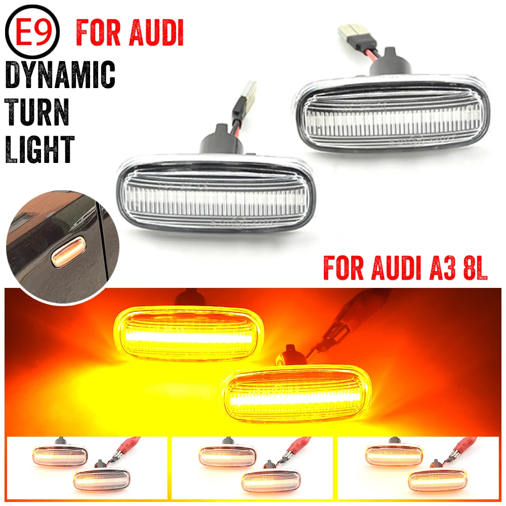 2PCS Indicator Lamps Color Temperature:6000-6500K For Audi TT 8N 2000-2006 LED Dynamic Side Marker Turn Signal Lights
