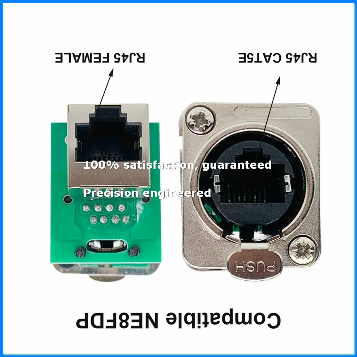 Ethercon Rj45 Chassis Socket,D-N8FDP RJ45 Feed/Pass Panel Mount Jack,D Series Cat5 RJ45 Vertical Panel-Mount Connector-DTA9