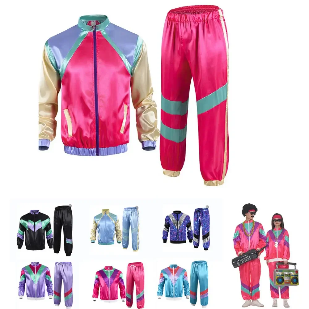 Męskie 80s 90s Shell Suit Kostiumy dla dorosłych Sportowe męskie 80s 90s Adult Fancy Dress Outfit Shell Suit Kostiumy cosplay