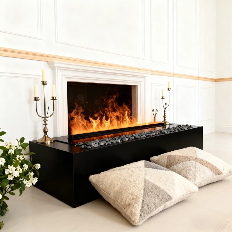 مدفأة بخار لهب ثلاثية الأبعاد حديثة بجهاز تحكم عن بعد مدفأة كهربائية صامتة رذاذ الماء مدفأة كهربائية مزيفة Biyо Kommin Chimenea #6