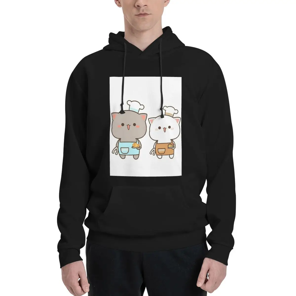Funny Cooking Master Peach And Goma Mochi Cat (3) Hoodies Men Women Casual Pullover Sweatshirt Fashion Clothing Autumn Winter