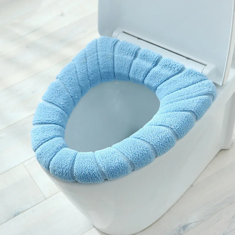 Toilet  Seat Cover Mat Winter Warm Toilet Pad For Children Cushion Soft Reusable Filling Washable Closestool Warmer Accessories