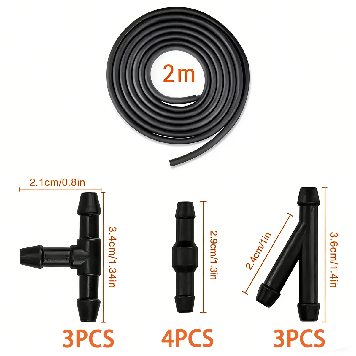 1 Set Of 11 Pieces Of T Y I Windshield Cleaning Hose Car Wiper Spray Pipe Connector Splitter Connector Car Wiper Spray Pipe - view 2